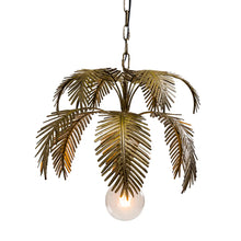 Load image into Gallery viewer, Antiqued Gold Fern Leaf Chandelier Pendant
