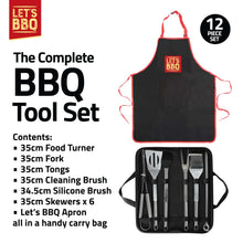 Load image into Gallery viewer, BBQ Tool Set 12 piece Stainless Steel Utensils Barbecue Outdoor Grilling
