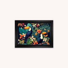 Load image into Gallery viewer, Luxury Velvet Art Print - Jungle Toucans Framed Wall Art
