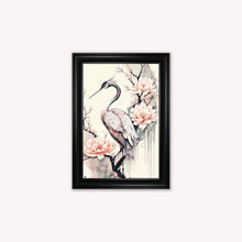 Load image into Gallery viewer, Luxury Velvet Art Print - Sakura Crane Framed Wall Art
