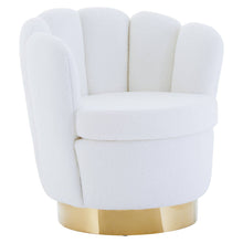 Load image into Gallery viewer, Biarritz Off White Boucle Scalloped Swivel Chair
