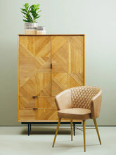 Load image into Gallery viewer, Buffalo Tan Leather Chair With Gold Finish Legs
