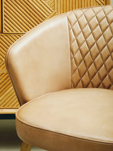 Load image into Gallery viewer, Buffalo Tan Leather Chair With Gold Finish Legs
