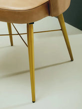 Load image into Gallery viewer, Buffalo Tan Leather Chair With Gold Finish Legs
