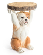 Load image into Gallery viewer, Bulldog Holding "Trunk Slice" Side Table
