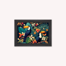 Load image into Gallery viewer, Luxury Velvet Art Print - Jungle Toucans Framed Wall Art
