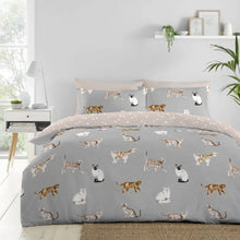 Load image into Gallery viewer, Cats Duvet Cover Set By Fusion in Grey

