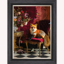 Load image into Gallery viewer, Curiosity Fox at the Stately Home Framed Wall Art
