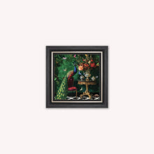 Load image into Gallery viewer, Curiosity Peacock at the Stately Home Framed Wall Art
