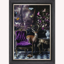 Load image into Gallery viewer, Curiosity Stag at the Stately Home Framed Wall Art
