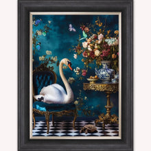 Load image into Gallery viewer, Curiosity Swan at the Stately Home Framed Wall Art
