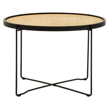 Load image into Gallery viewer, Depok Rattan Round Coffee Table With Cross Metal Legs

