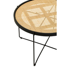 Load image into Gallery viewer, Depok Rattan Round Coffee Table With Cross Metal Legs
