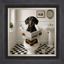 Load image into Gallery viewer, Dog on the Bog - Dachshund Framed Wall Art
