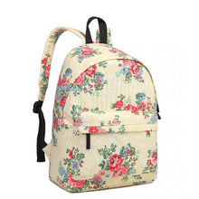 Load image into Gallery viewer, Large Backpack Flower Polka Dot - Beige

