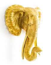 Load image into Gallery viewer, Extra Large Antique Gold Elephant Wall Head
