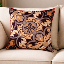 Load image into Gallery viewer, Decorative pillow with intricate pattern on a beige sofa
