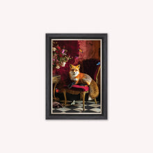 Load image into Gallery viewer, Luxury Velvet Art Print - Stately Home Curiosity Fox Framed Wall Art
