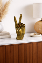 Load image into Gallery viewer, Gold "Peace" Hand Figure
