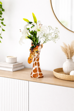 Load image into Gallery viewer, Hand Painted Ceramic Giraffe Head Vase
