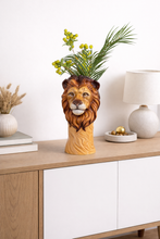 Load image into Gallery viewer, Hand Painted Ceramic Lion Head Vase

