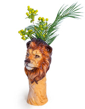 Load image into Gallery viewer, Hand Painted Ceramic Lion Head Vase
