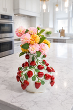 Load image into Gallery viewer, Decorative vase with strawberry design on a kitchen counter
