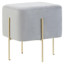 Load image into Gallery viewer, Hayes Square Grey Velvet Stool
