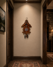 Load image into Gallery viewer, Large Wooden Cuckoo Clock Deer Design
