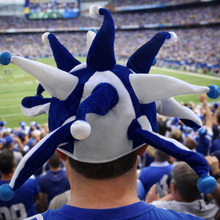 Load image into Gallery viewer, Light Up Jester Hat Blue &amp; White Scotland, Rangers, Everton, Chelsea, Brighton
