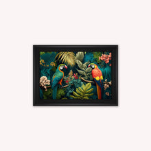 Load image into Gallery viewer, Luxury Velvet Art Print - Jungle Parrots Framed Wall Art
