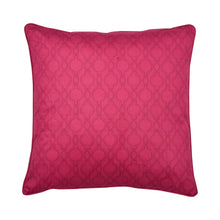 Load image into Gallery viewer, Pink pillow with a geometric pattern on a white background
