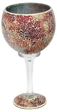 Load image into Gallery viewer, Mosaic glass wine glass with a colorful pattern on a white background
