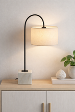 Load image into Gallery viewer, Murdoch Curved Table Lamp with Marble Base

