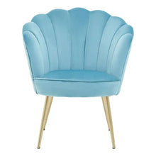 Load image into Gallery viewer, Ovala Aqua Velvet Scalloped Chair
