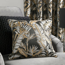 Load image into Gallery viewer, Decorative pillow with leaf pattern on a gray sofa
