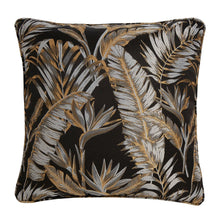 Load image into Gallery viewer, Decorative pillow with leaf pattern on a black background
