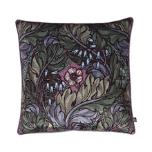 Load image into Gallery viewer, Decorative pillow with floral and leaf pattern on a white background
