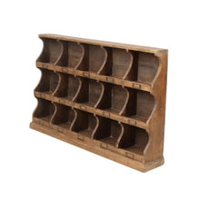 Load image into Gallery viewer, Rustic Wooden "Arundel" 12 Pigeon-Hole Wall Storage Unit
