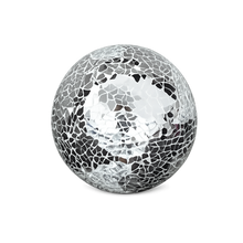 Load image into Gallery viewer, Decorative glass ball with a mosaic pattern on a white background
