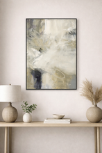 Load image into Gallery viewer, Abstract art piece on a wall above a console table with decorative items.
