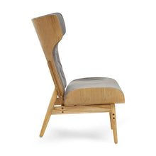 Load image into Gallery viewer, Vinsi Dark Grey Velvet Chair with Winged Back

