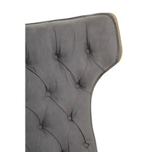 Load image into Gallery viewer, Vinsi Dark Grey Velvet Chair with Winged Back
