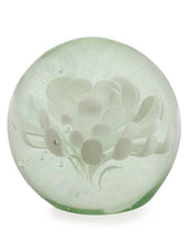 Load image into Gallery viewer, White Flower Glass Ball Paperweight with Gift Box
