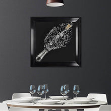Load image into Gallery viewer, Popping Champagne Bottle On Black Background Framed Wall Art
