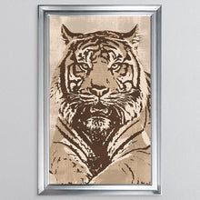 Load image into Gallery viewer, Textured Beige Tiger Framed Wall Art 114*74cm
