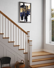 Load image into Gallery viewer, Dynamic Gold On Blue Framed Wall Art
