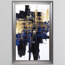 Load image into Gallery viewer, Dynamic Gold On Blue Framed Wall Art
