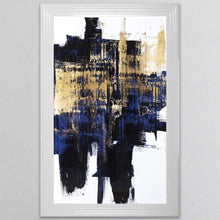 Load image into Gallery viewer, Dynamic Gold On Blue Framed Wall Art
