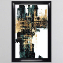 Load image into Gallery viewer, Infatuation Gold On Teal Framed Wall Art
